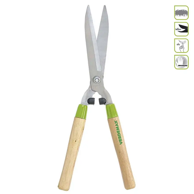 Ножица за храсти стандартна с дървена дръжка - Standard straight blade hedge shear with wood handle